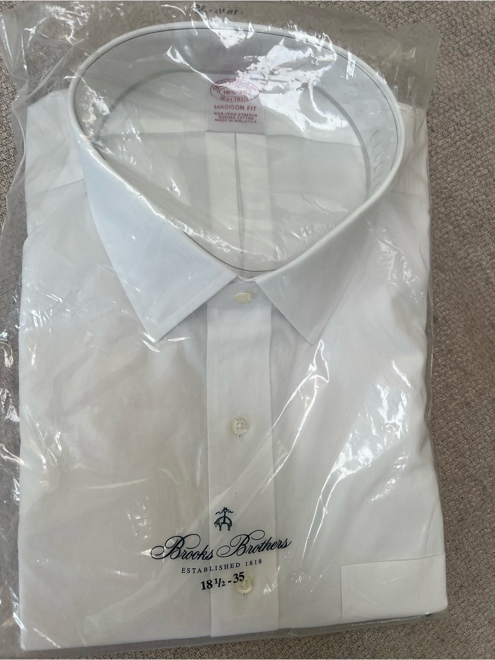 Brooks Brothers Crisp White Men's Dress Shirt - Point Collar